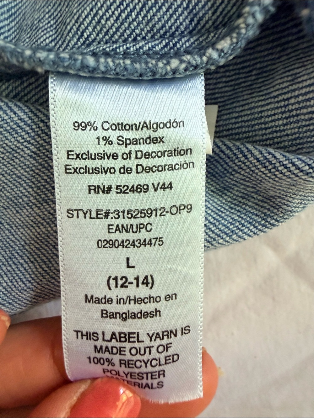 Scoop Denim Vest Top in Washed Blue Sizr 12 14 - Picture 4 of 6